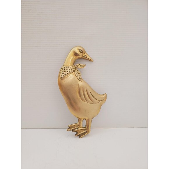 Other - Vintage Brass Country goose Wall Hangings, Metal Goose Plaques, 1980's R…